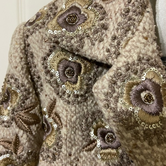 Biya Johnny Was New Wool coat embroidered with flowers US6 small $650.00 - Picture 4 of 9